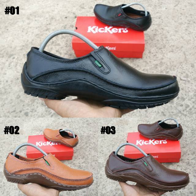 Sepatu Kickers Slip-On Pria Bahan Kulit Grade Original Sepatu Formal Kickers Kulit Artikel 072 Sepat
