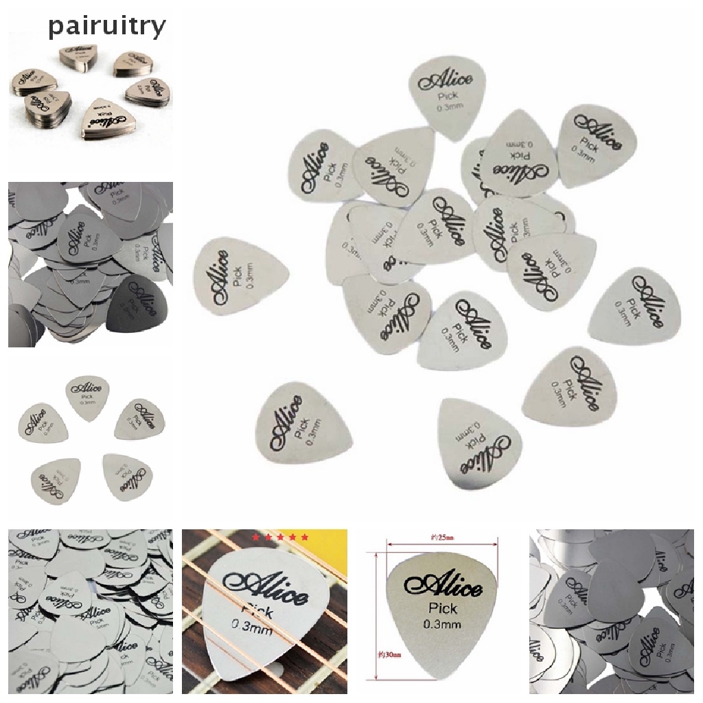 Prt Pick Gitar Bass Ukulele Bahan Metal Tipis 0.3mm Untuk Pemula  Pick Gitar Bass Ukulele Profesional Tipis 0.3mm Bahan Logam Tahan Lama Warna Perak