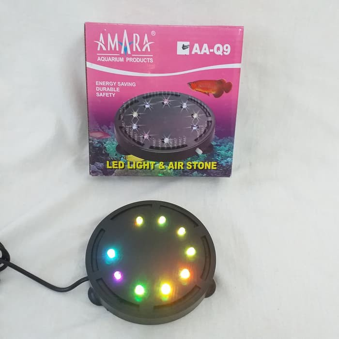 Gelembung Air Aquarium Bulat Dilengkapi Lampu LED AA-Q/Air Stone+LED