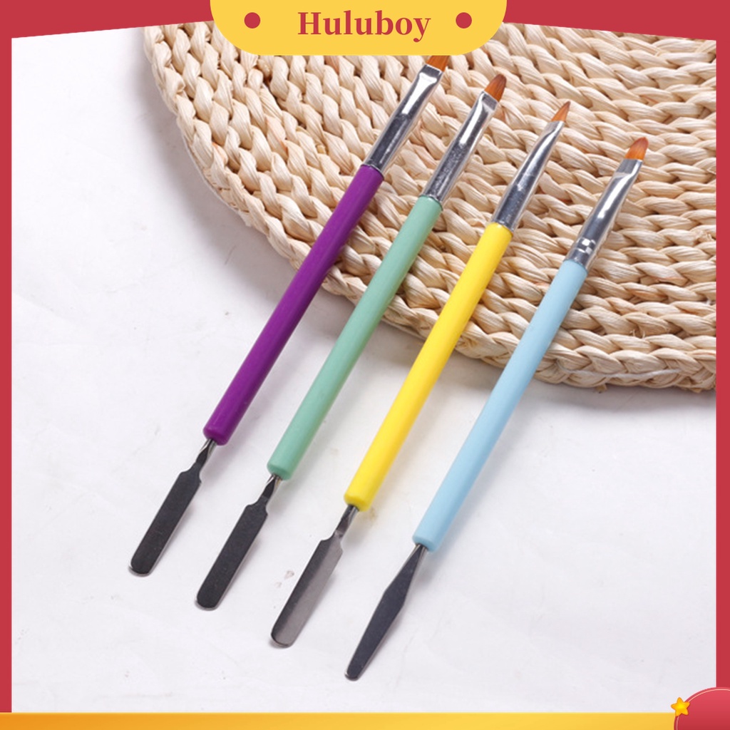 Huluboy Huluboy♡ Pena Pencampur Pigmen Kutek Gel UV Akrilik Kepala Ganda Ultra Tipis Untuk Manicure