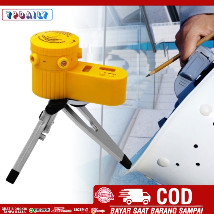 Laser Leveler Siku Laser Waterpass Kaki Tripod Siku Tukang Laser Level - Hitam Tripod