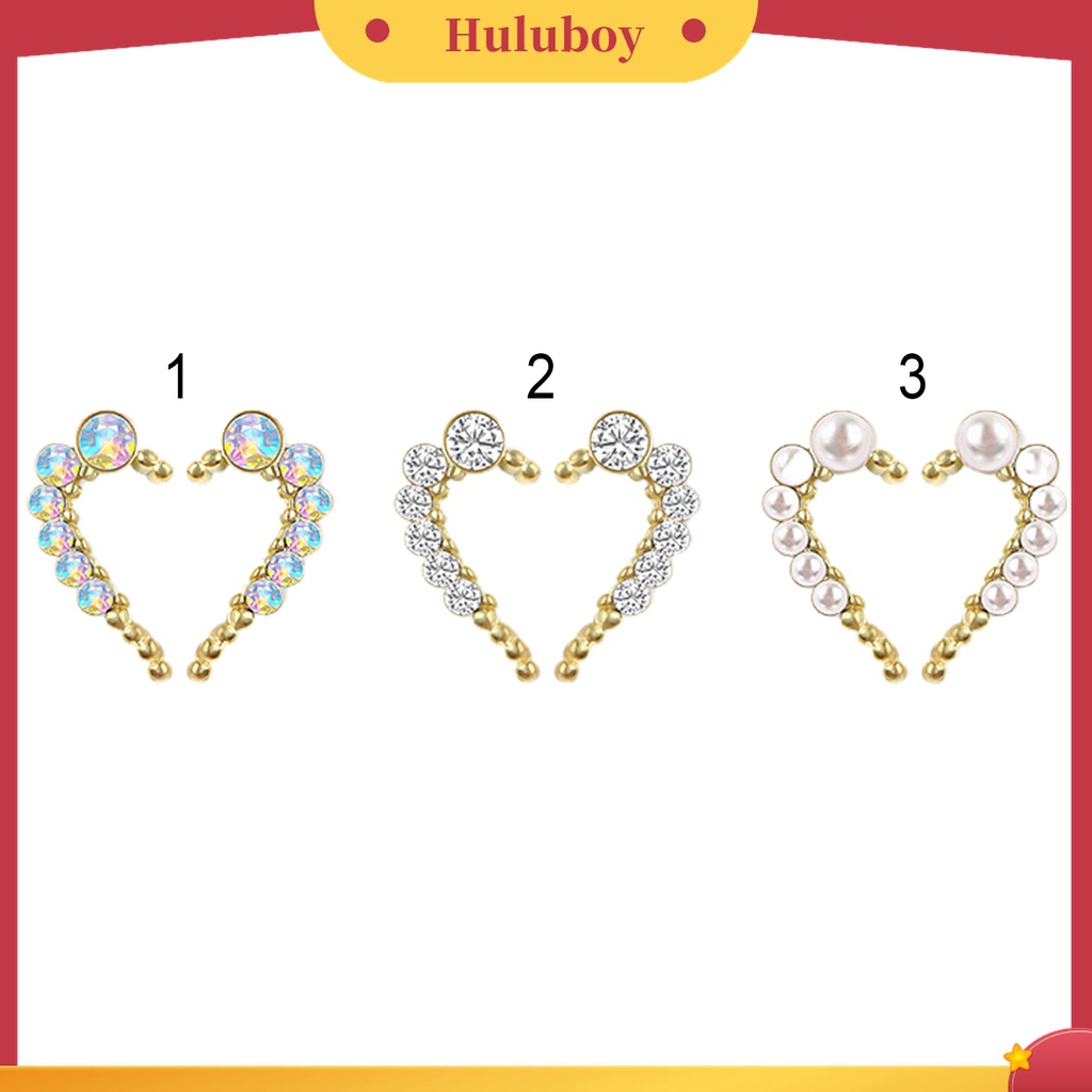 Huluboy Huluboy♡ 10pcs Dekorasi Manicure Bentuk Hati Simetris Bahan Alloy Untuk Fotografi