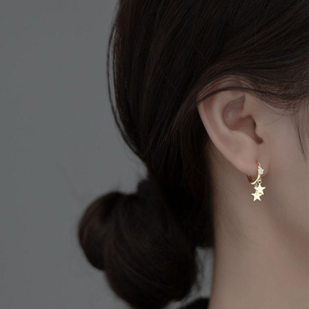 Mxbeauty Star Drop Earrings Fashion Tren Baru Anting Hoop Ear Buckle Piercing Wanita Earring