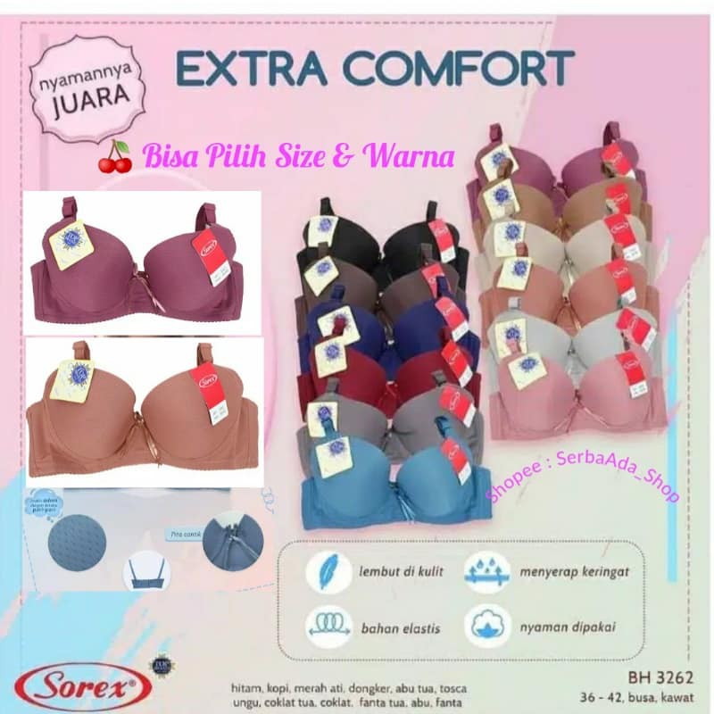 Bra Sorex 3262  Size 36 - 42 Kawat Busa Ekstra Comfort