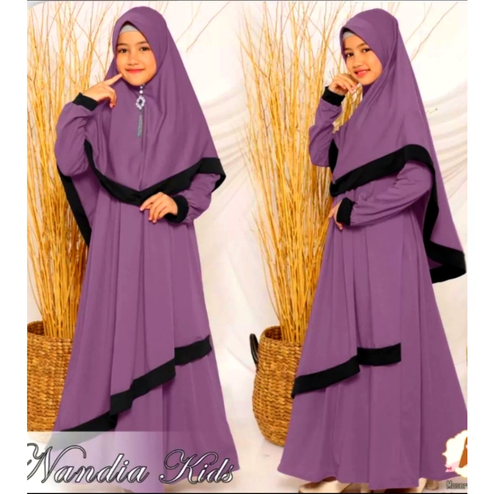 Gamis Anak (free Jilbab) usia 9 - 11 tahun /baju gamis anak muslim SYARI/gamis muslimah