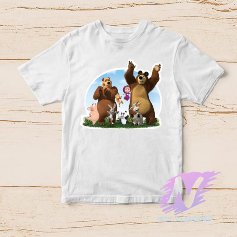 kaos Masha and the bear baju kaos anak marsa