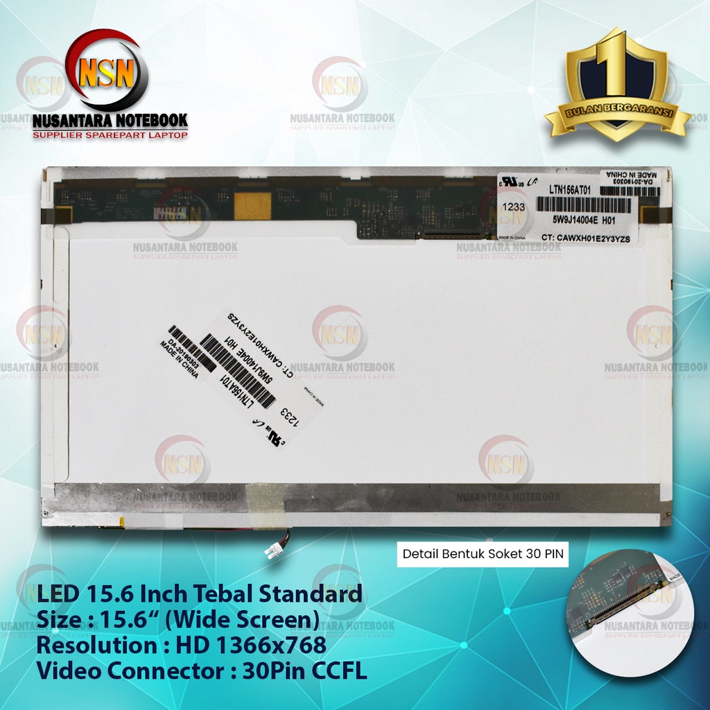 LCD 15.6 Inch Tebal Standard 30Pin HD