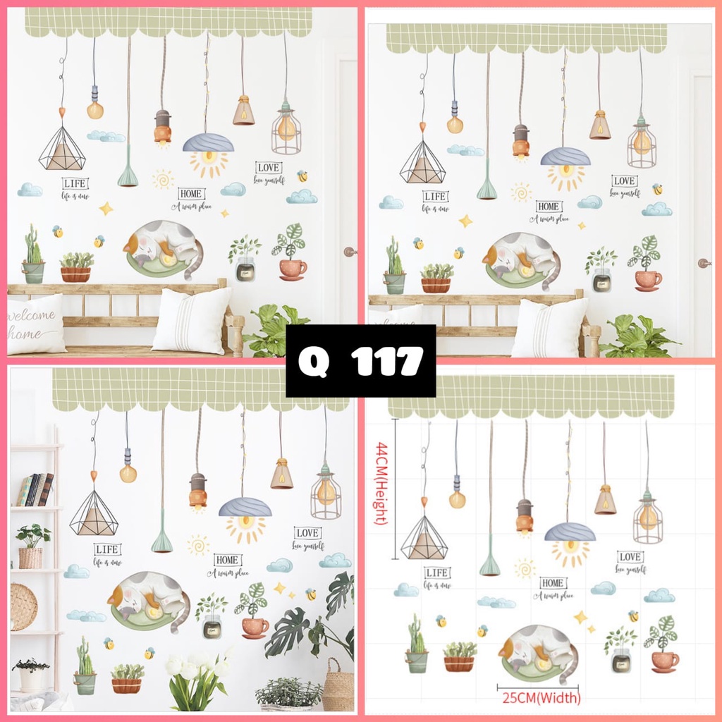 WALLSTIKER WALLSTIKER WALL STICKER STIKER PAPER WALLPAPER DINDING D3 MOTIF TANAMAN HIJAU DAUN POHON KAKTUS MONSTERA DEKORASI CAFE RUMAH PINTU JENDELA CERMIN KACA HIASAN KERAMIK KAMAR MANDI TOILET ANTI AIR WATERPROOF TEGEL KOMPOR KULKAS DAPUR 3D AESTHENTIC-Q117