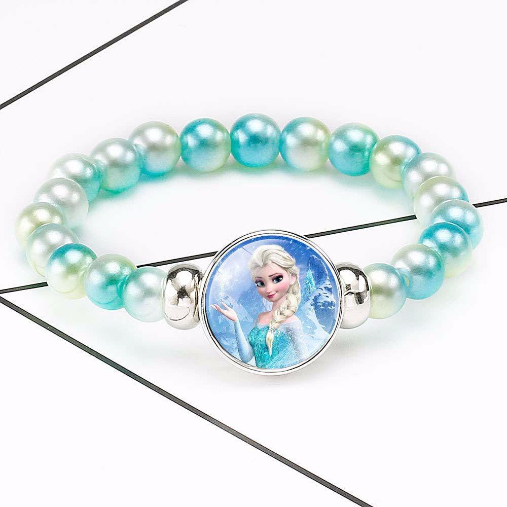 Needway Frozen 2gelang Hadiah Ulang Tahun Kartun Manik-Manik Mutiara Pelangi Dressup Aksesoris Mainan Anna Elsa Dan Anna