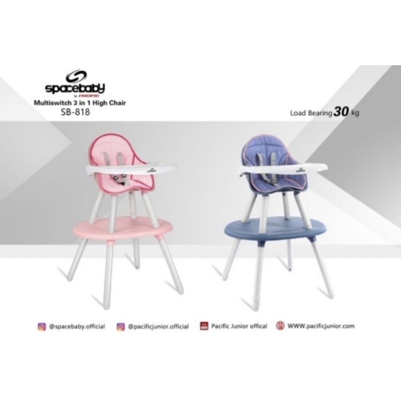 Multi Switch 3 in 1 High Chair Spacebaby Sb-818