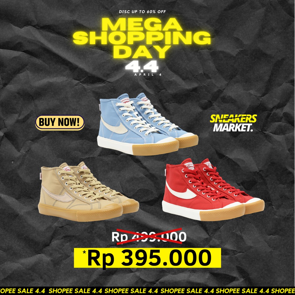 [MURAH] Sepatu Compass Gazelle High Blue Sky / Cappucino / Red Gum