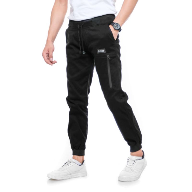 Outfit Celana Panjang Jogger Chino Zipper resleting pria wanita premium