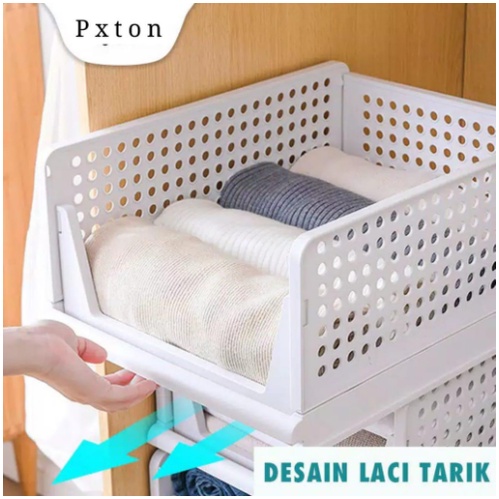 RAK LACI LIPAT, STORAGE BOX, RAK PAKAIAN SUSUN Barang Rak Baju Tempat Baju Rak Laci Storage LEMARI uk.18.5x43x33.5cm