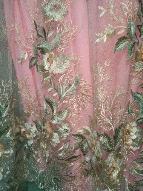 SET GAMIS SYARI BAJU MUSLIM PESTA MEWAH FULL TILE BORDIR 