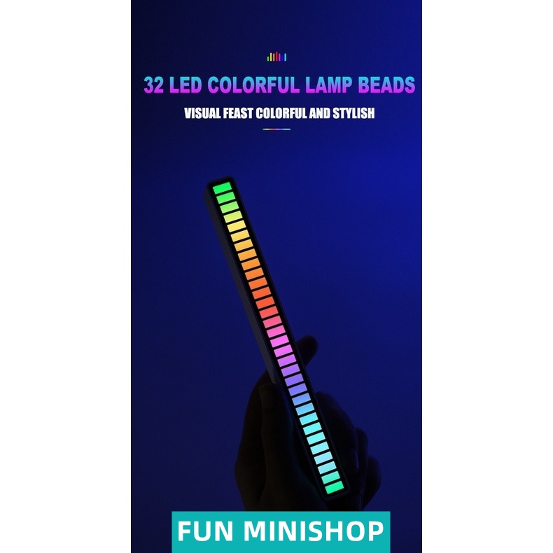 RGB Bar lampu led Strip Spectrum Audio Indicator Music Sound Control