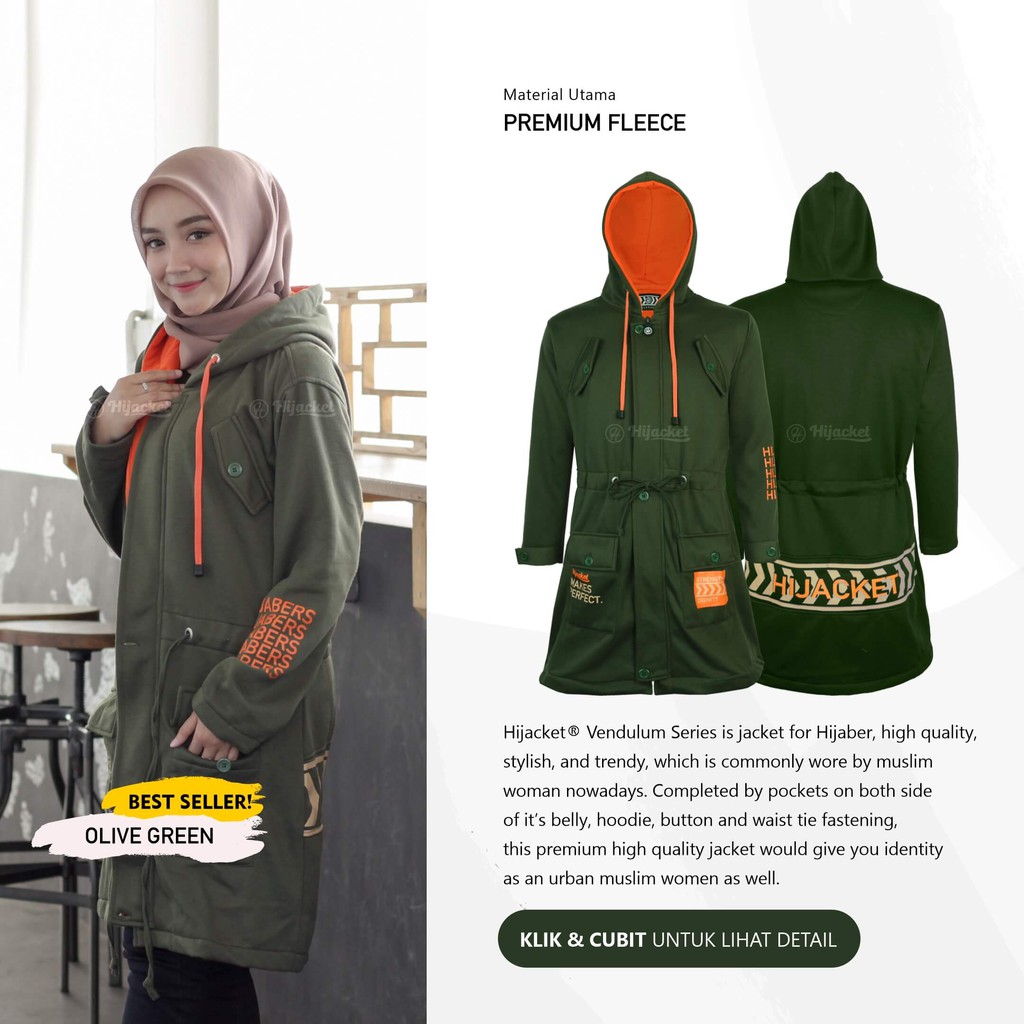 ✅Beli 1 Bundling 4✅ Hijacket VENDULUM Original Jacket Hijaber Jaket Wanita Muslimah Azmi Hijab-4