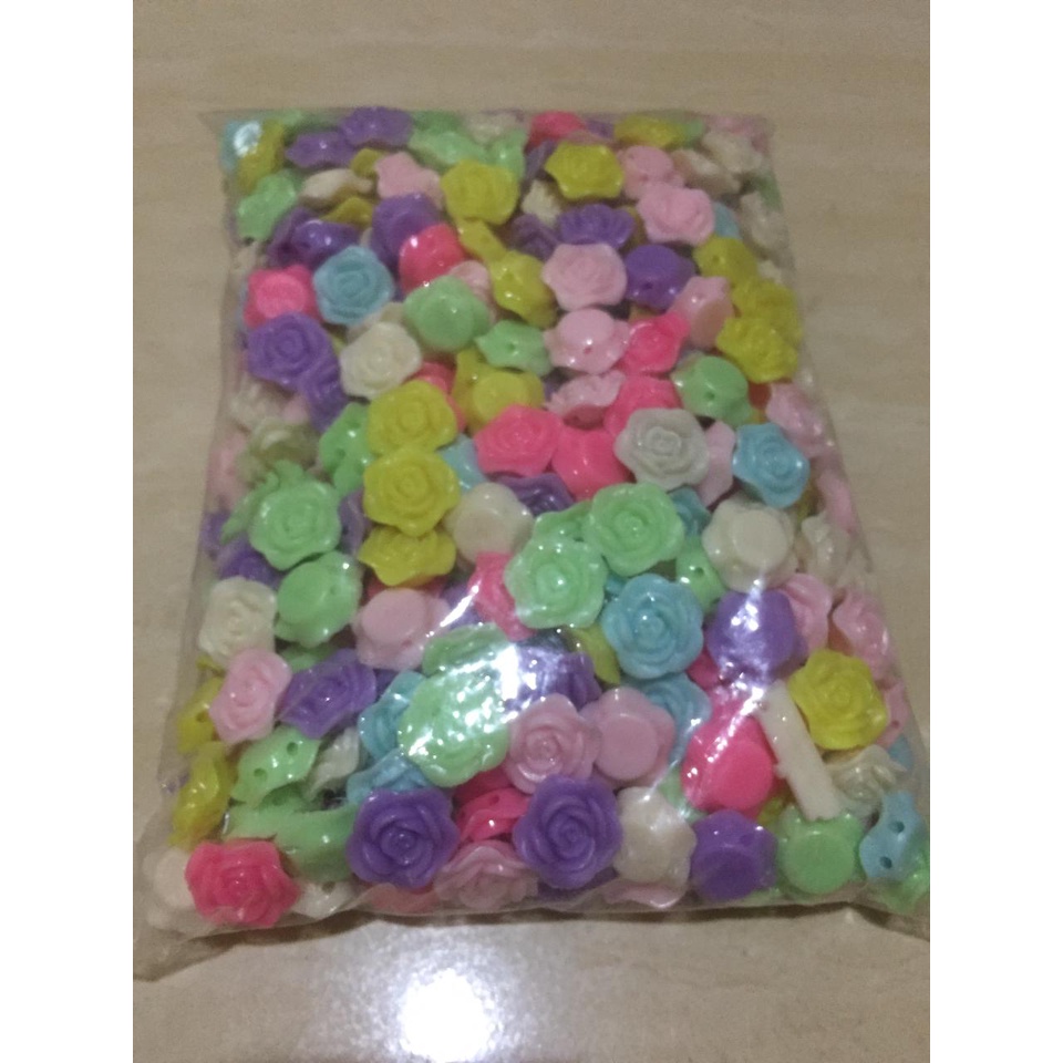 Manik Mote Motif Bunga 18mm Pastel 1pon Payet bunga 1,8cm