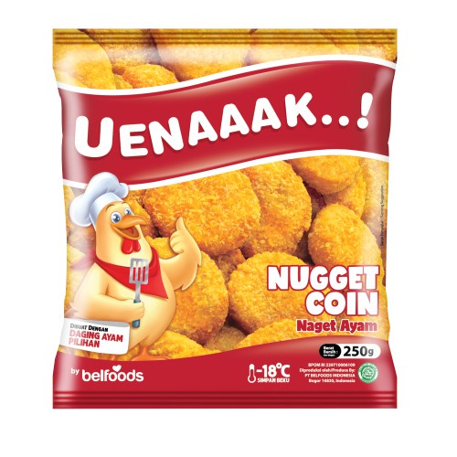 

NAGET AYAM BELFOODS UENAK 250GR HALAL CHICKEN NUGGET UENAAAK