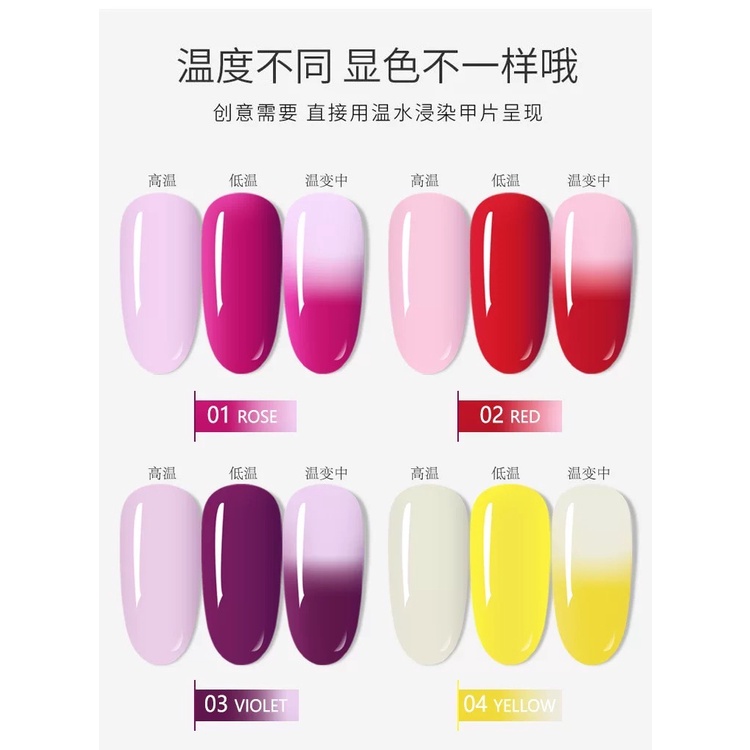 Pretty ACRYL POLYGEL NAIL Art WARM CRYSTAL Extension 15ML NAIL ART Different temperature display colour