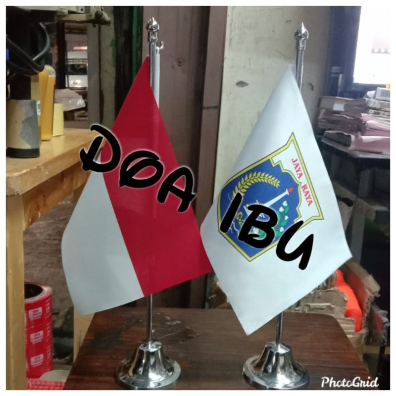 

best seller 1paket bendera meja INDONESIA+bendera JAYA RAYA+tiang stenlis meja