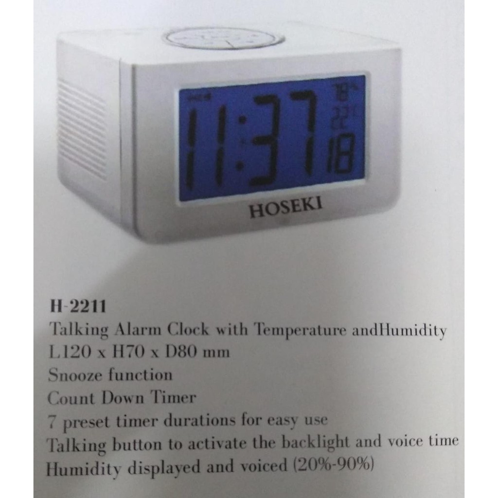Talking Digital Alarm Clock Jam Meja H-2211