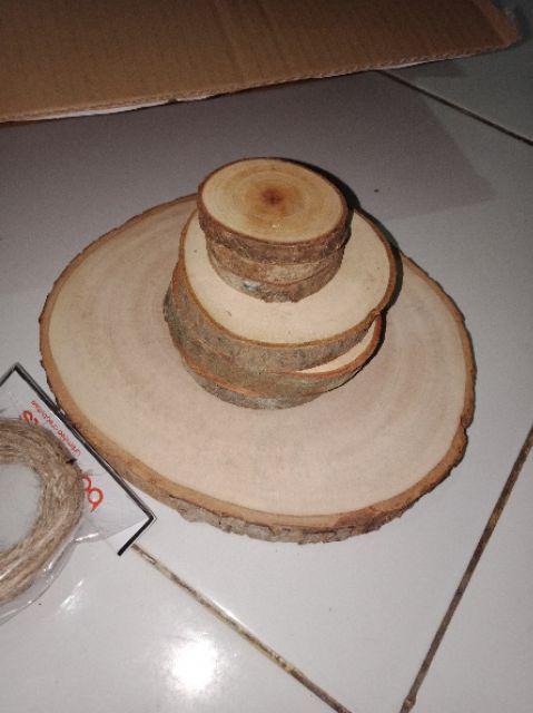 Bondarts Wood Slice Size 35 S/d 44 Cm | Irisan Kayu Mahoni | Talenan Dekorasi