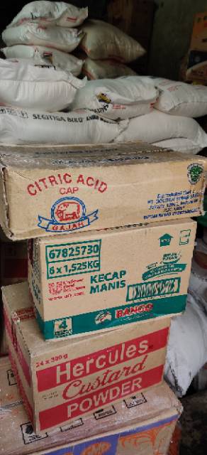 Citrun Zuur / Citric Acid Food Grade Cap Gajah per pak 20 bungkus isi 50gr Sachet