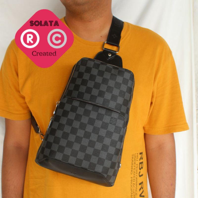 Tas Selempang LV Pria / Sling Bag Pria Wanita / WaistBag Pria / Body Bag Pria