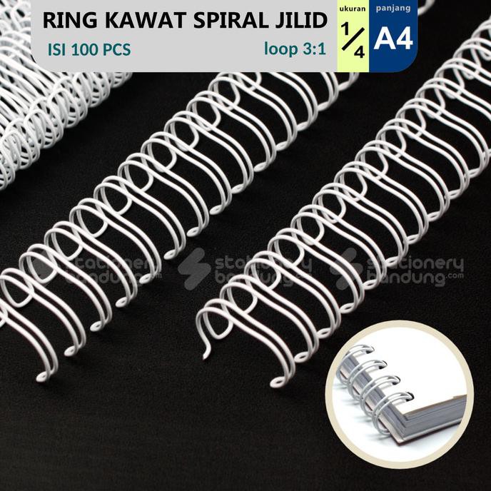 

Silahkan Order] Ring Kawat Spiral Jilid 1/4 A4 Spiral Wire 1/4 A4 3:1 35Lobang - Putih