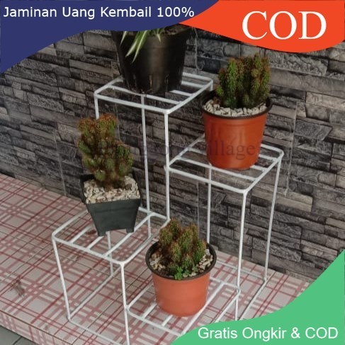 RB pot bunga besi/standing pot Kotak 4 susun/standing pot/rak bunga besi/rak bunga murah/rak pot