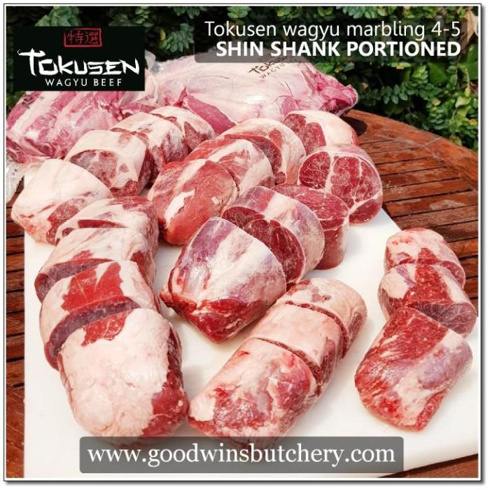 

Steak | 1.2Kg Wagyu Beef Tokusen Marbling 4-5 Shin Shank Portioned Frozen