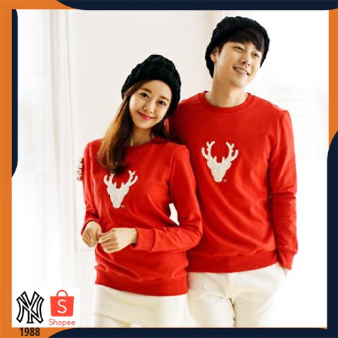 Couple - Baju Couple - Couple Pasangan - Sweater Couple - CP Deer Natal - BAJU PASANGAN TERMURAH