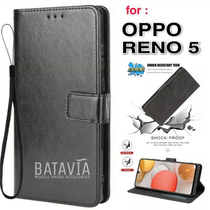 Flip Case Oppo Reno 5 Flip Cover Dompet Bluemoon Flip Leather Case