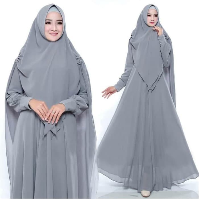 Gamis Gaul 2020 Gamis Syari Wanita Muslim Terbaru Syari Hilda Abu Sw Ghamis Wanita Crepe Abu 63dhd Shopee Indonesia