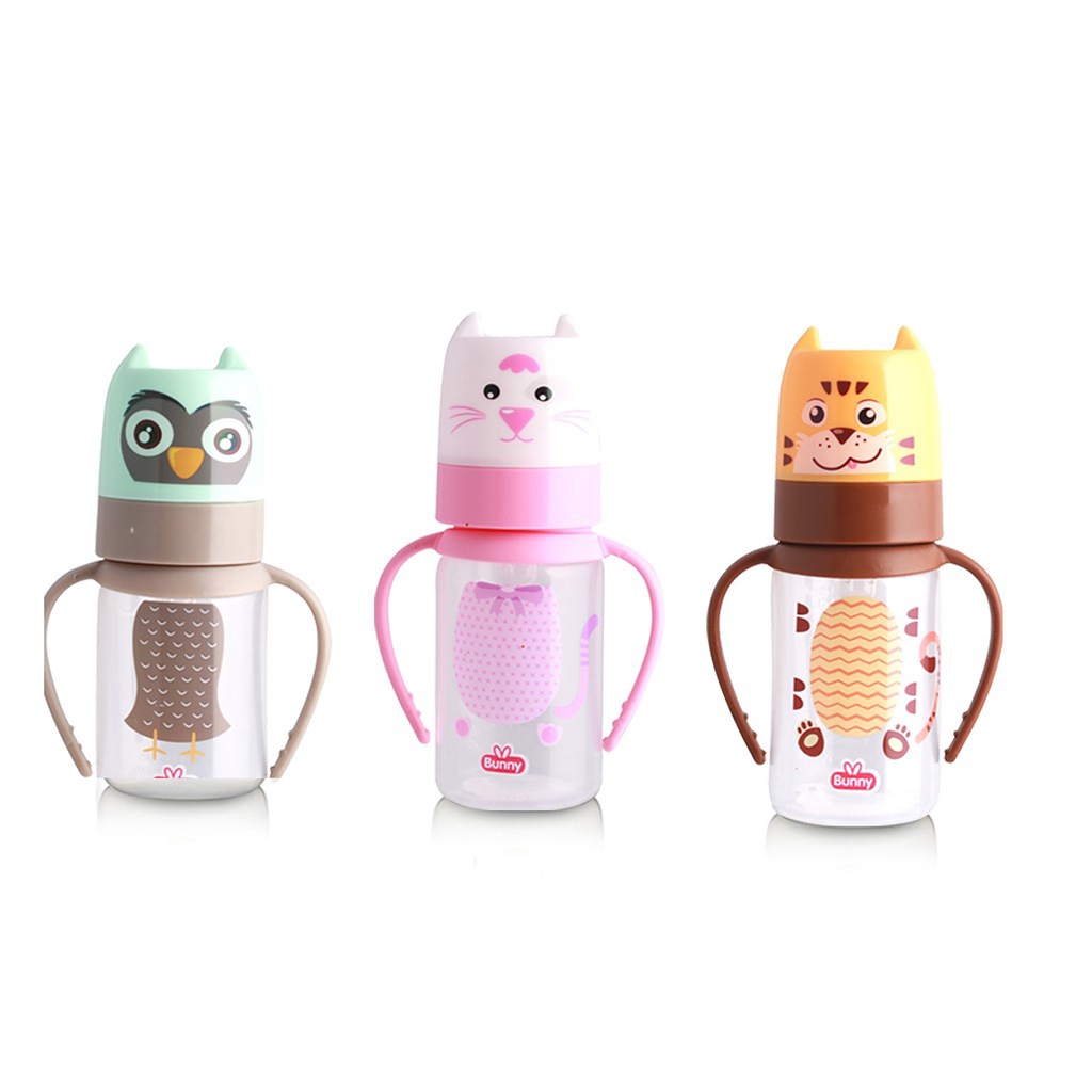 Botol Susu Bayi Ukuran 120 mL - Botol Susu Bayi Model Karakter Dengan 2 Gagang