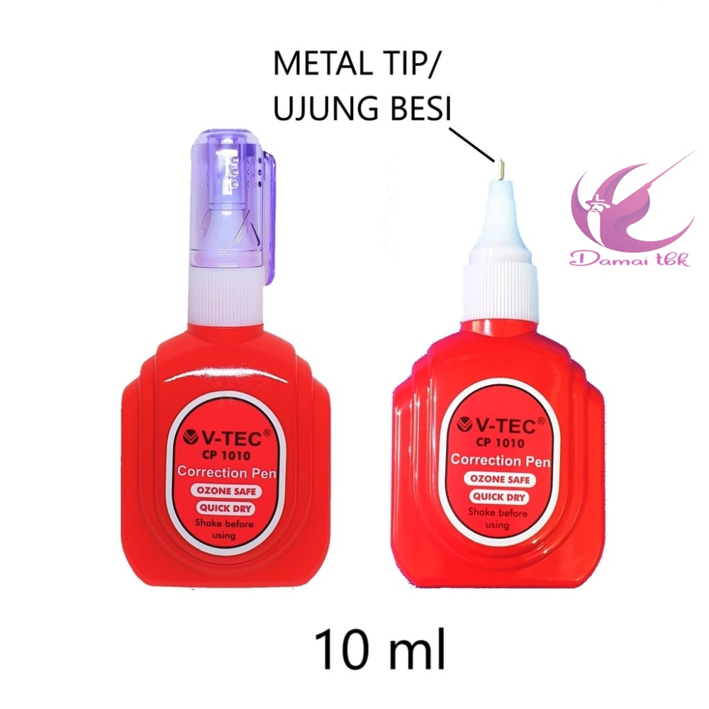 

Corection Pen Tipex Cair 10ml V-Tec CP 1010 Tip Ujung Besi