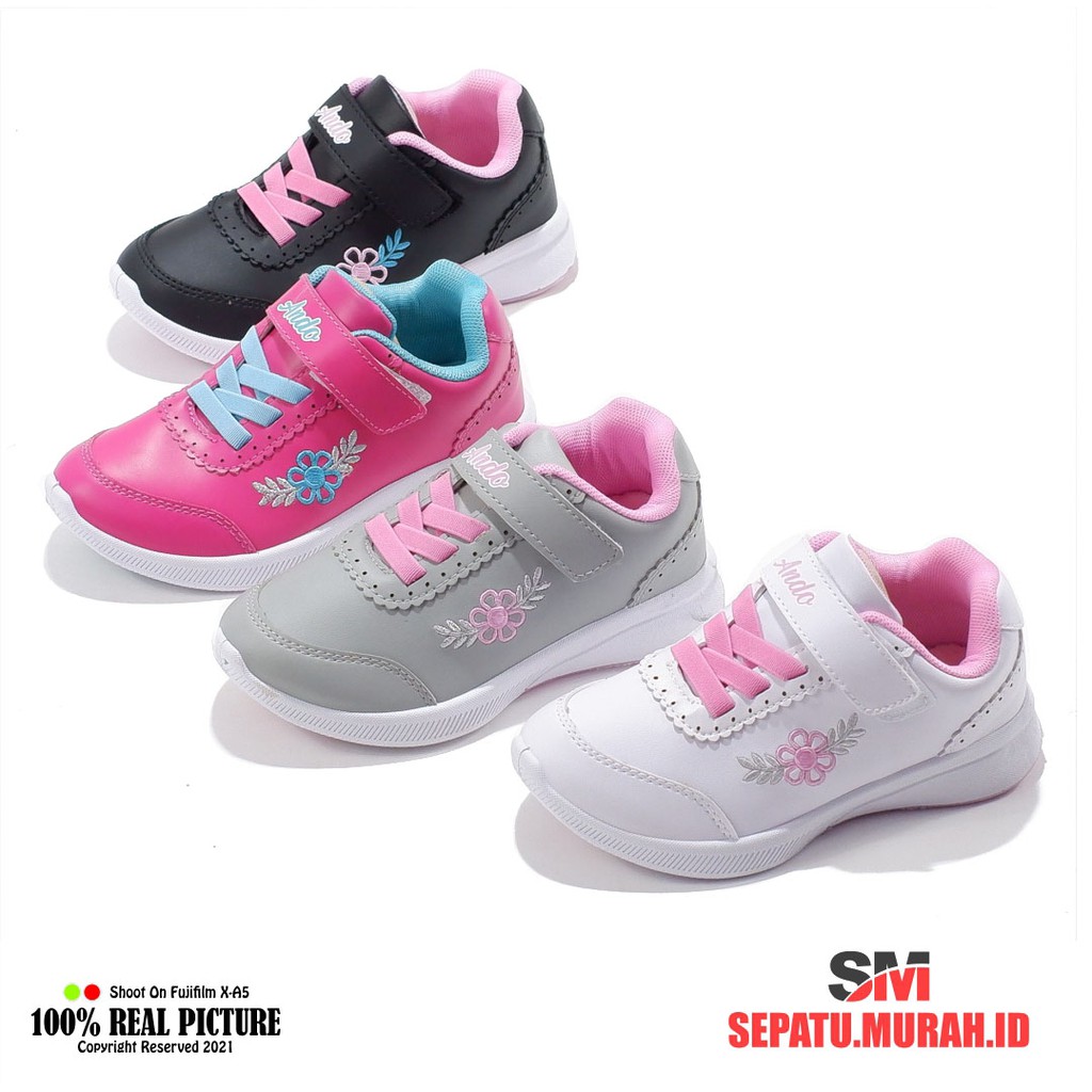 Sepatu anak perempuan tk velcro original ANDO BIRDY 29-32-8