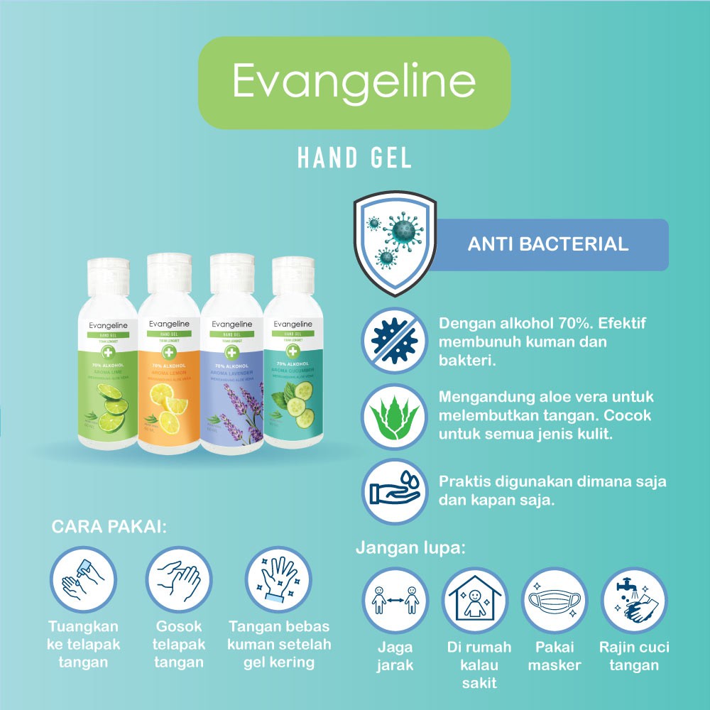 Evangeline Hand Gel Cucumber 60 ml