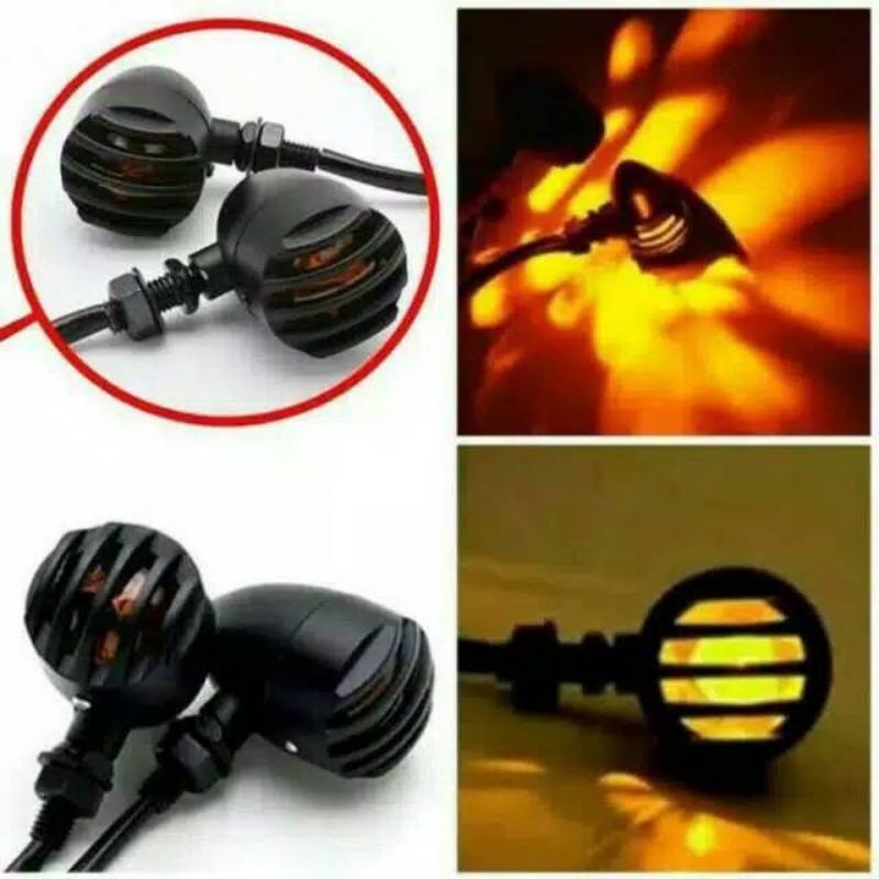 2pcs/sepasang Lampu Sen Acipi grill model classic jeep style lampu sen tralis universal kiri kanan