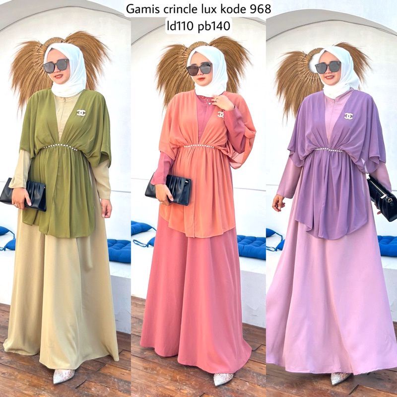 Gamis Crinkle Terbaru / Gamis Rubiah Terbaru / Gamis Jumbo Terbaru / Midi Dress Crinkle Terbaru / Mi