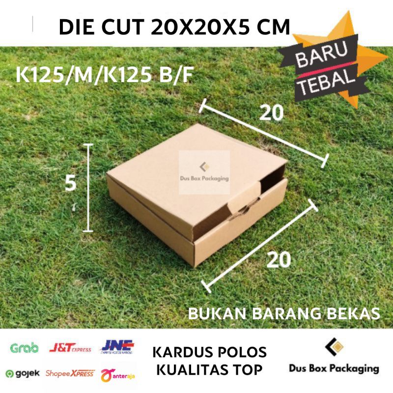 

Kardus box die cut 20X20X5 CM kotak packing