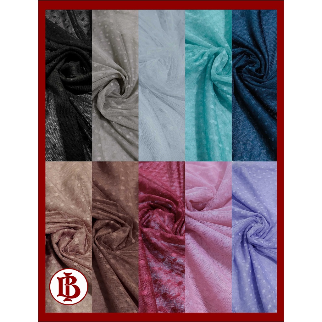 Kain Tile Dot / Tulle Dots / Bahan Dress / Polyester