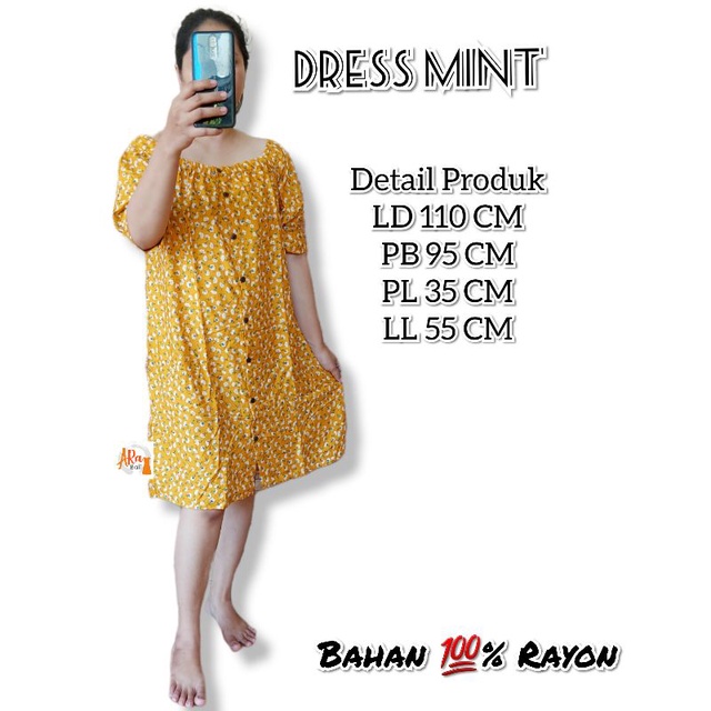 Dress Mint bali/Dress kancing bali/Daster bali