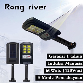 RONG RIVER Lampu Jalan Tenaga Surya 60W/120W Lampu Sensor Gerak IP65 Anti Air Lampu Tenaga Surya Outdoor Lampu Taman Tenaga Surya