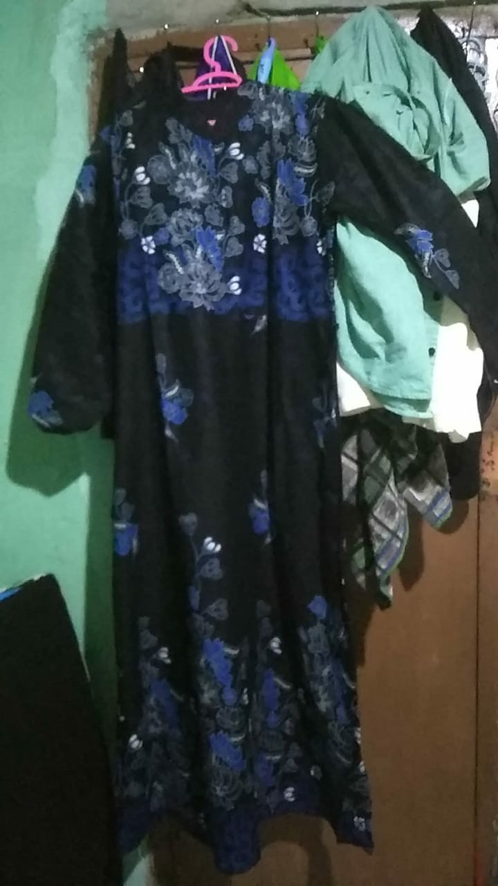 Batik Couple Keluarga Sania Ruffle Ori Ndoro Jowi Dnt Motif Sakura Biru