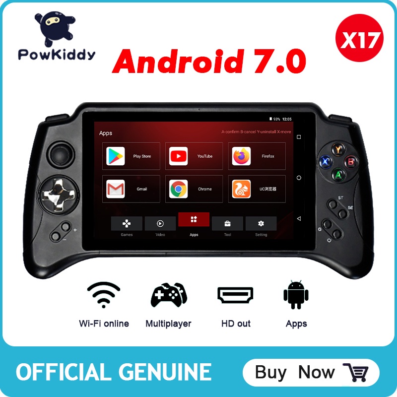 POWKIDDY X17 Android 7.0 Handheld Game Console 7inch IPS Touch Screen Portable WiFi Gamepad Quad Cor