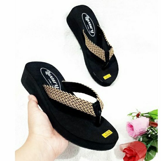 Sandal Wanita Sandal Jepit Wanita Sendal Cewek (insole karet 3 cm) Sendal Jepit Wanita Sendal Wanita Kekinian Wedges Wanita (MAIRA)