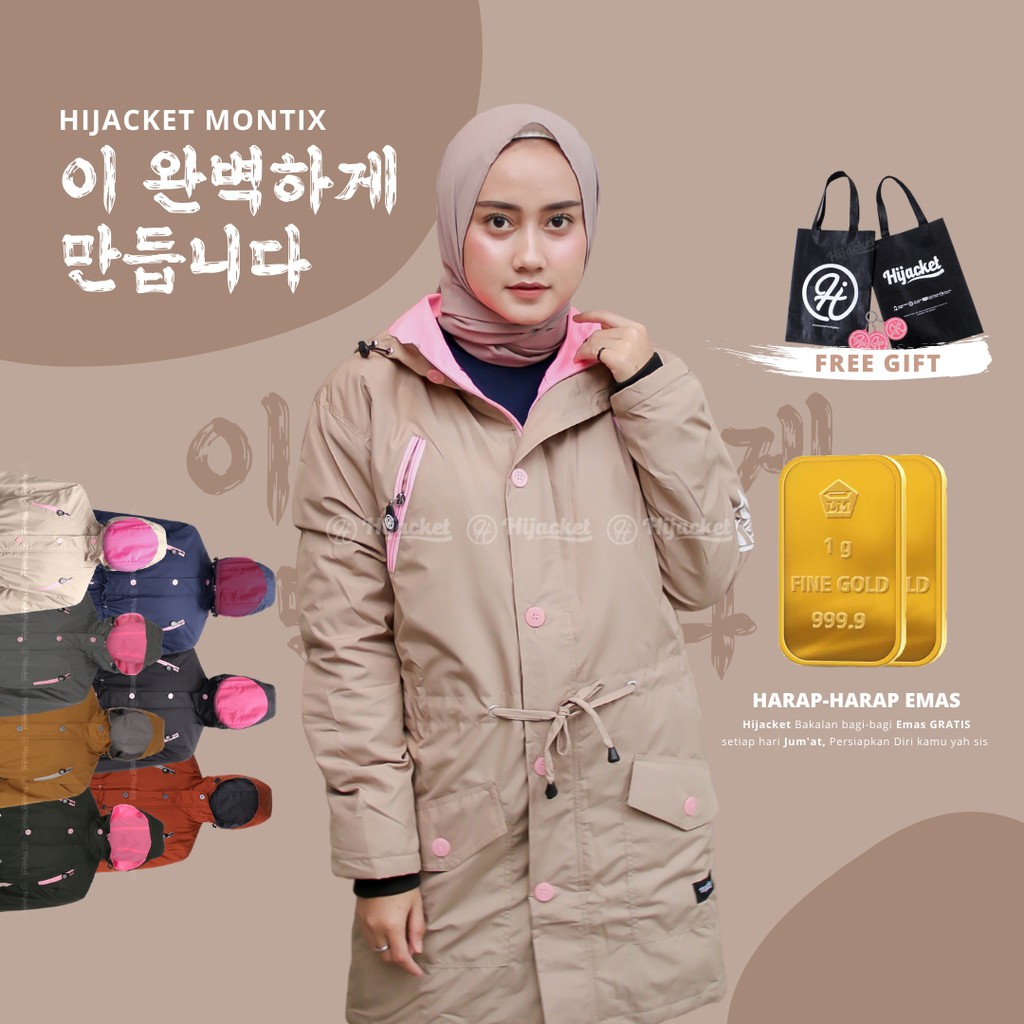 ✅Beli 1 Bundling 4✅ Hijacket MONTIX Original Jacket Hijaber Jaket Wanita Muslimah Azmi Hijab Hijaket