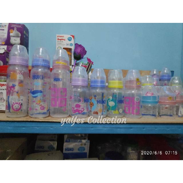 Botol huki reguler dot gepeng 60 - 120 - 240 ml bottol bottle balita anak higienis silicon nipple