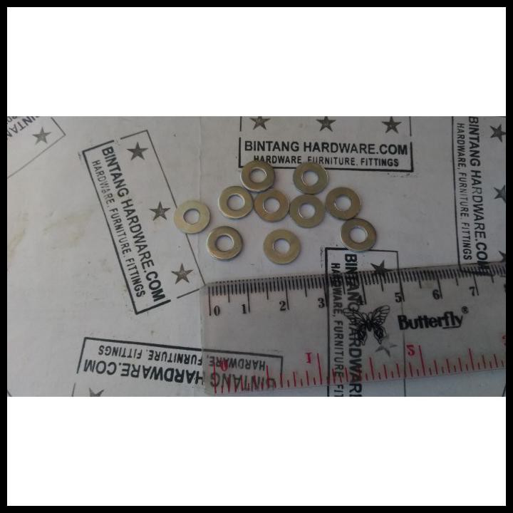 Ring Plat Putih Besi Ch 5Mm Isi 10 Buah Pasangan Baut Mur Drat 5Mm